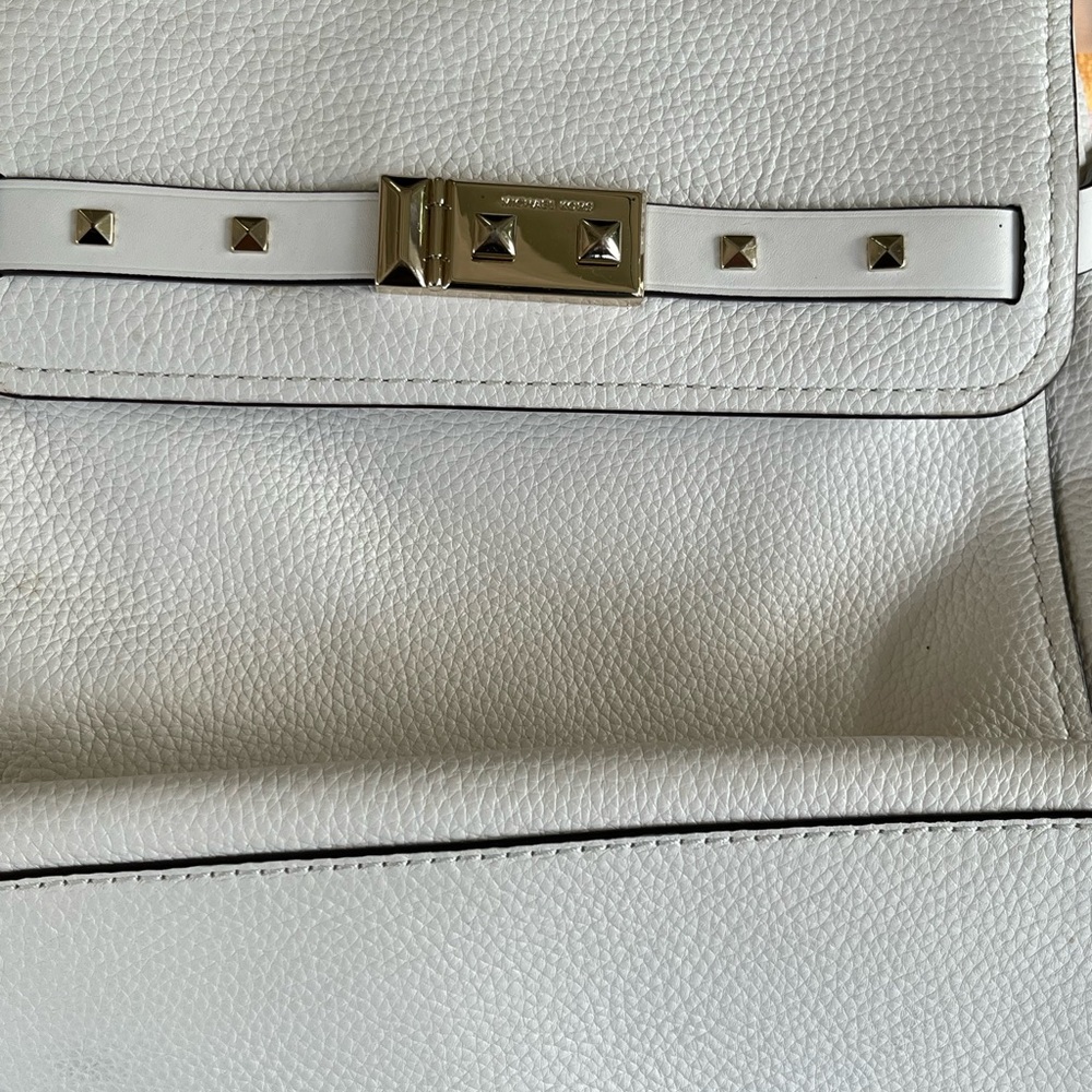 Michael Kors White Studded Shoulder Bag